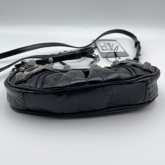 BNWT Balenciaga Le Cagole Mini Bag With Chain Crocodile Embossed With Rhineston - Picture 3 of 12